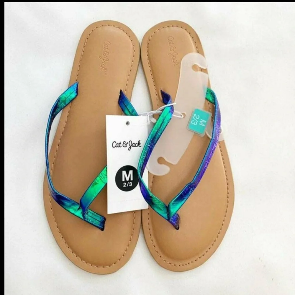 CAT & JACK Serena iridescent sandals - various